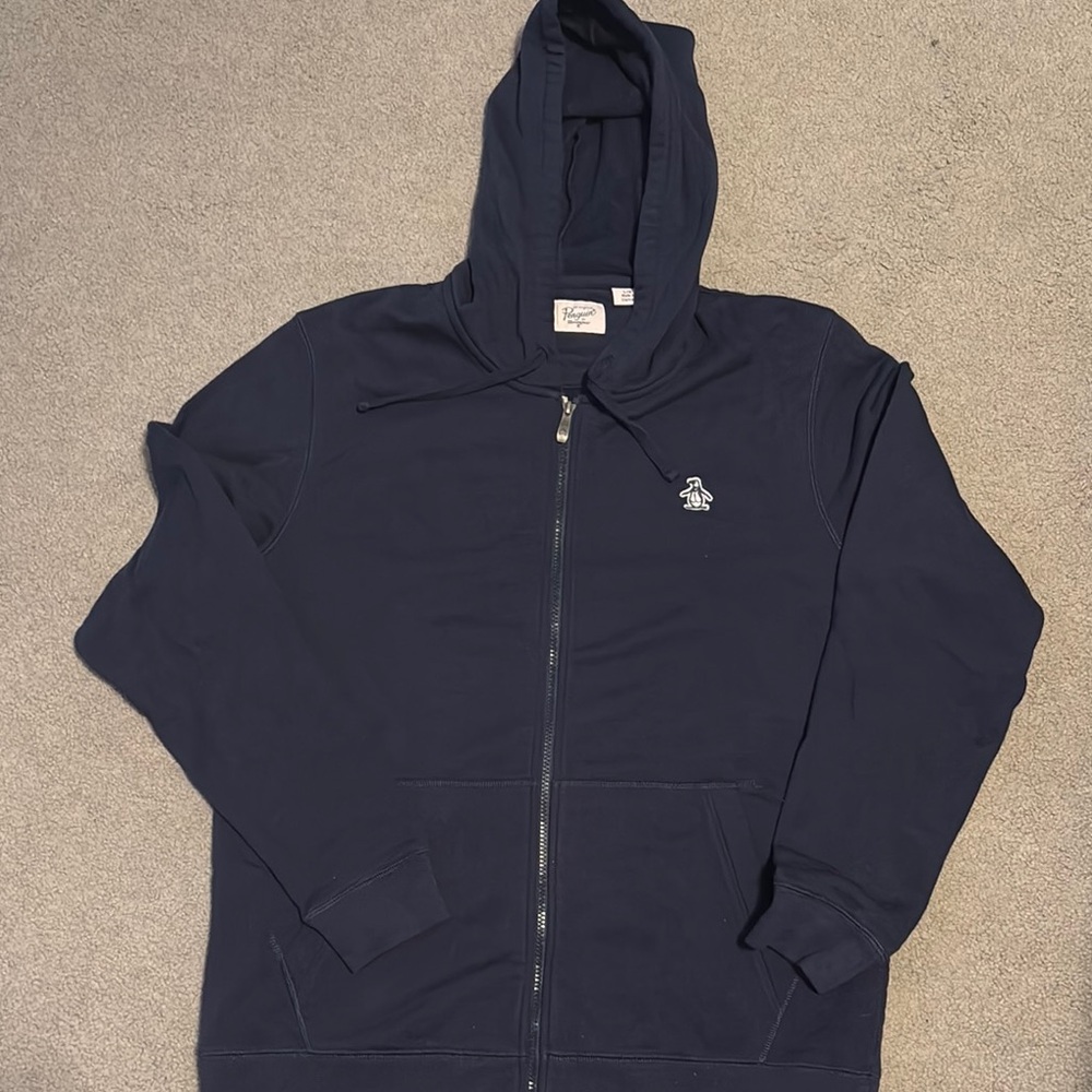 Original Penguin Men's Dark Blue Zip-Up Sweater